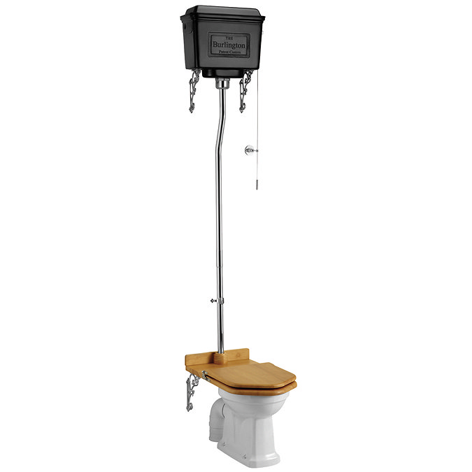 Burlington High Level Toilet - Black Aluminium Cistern Large Image