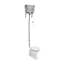 Burlington High Level Toilet - Polished Aluminium Cistern