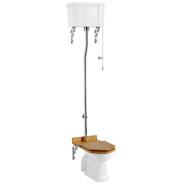 Burlington High Level Toilet - White Ceramic Cistern Profile Large Image