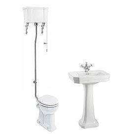 Burlington High Level WC w/ Victorian Large Basin & Pedestal
