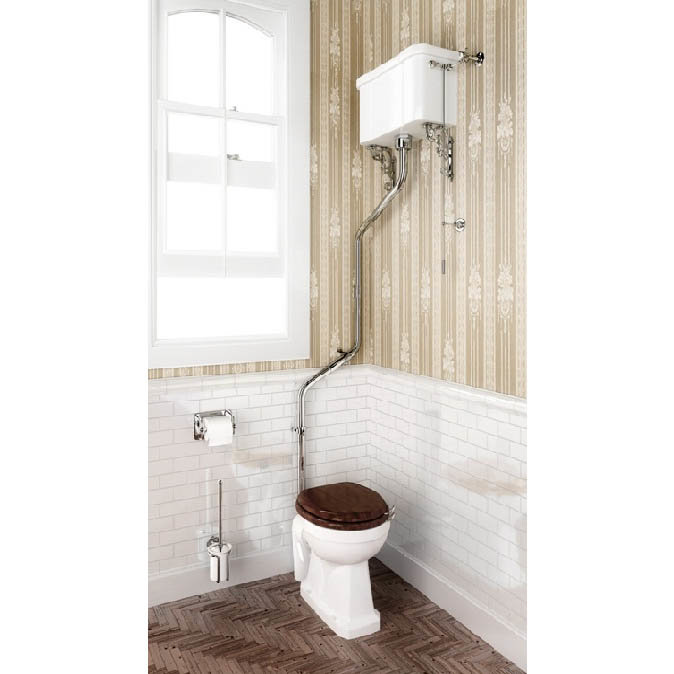 Burlington High Level WC White Ceramic with Angled Extension Pipes Profile Large Image