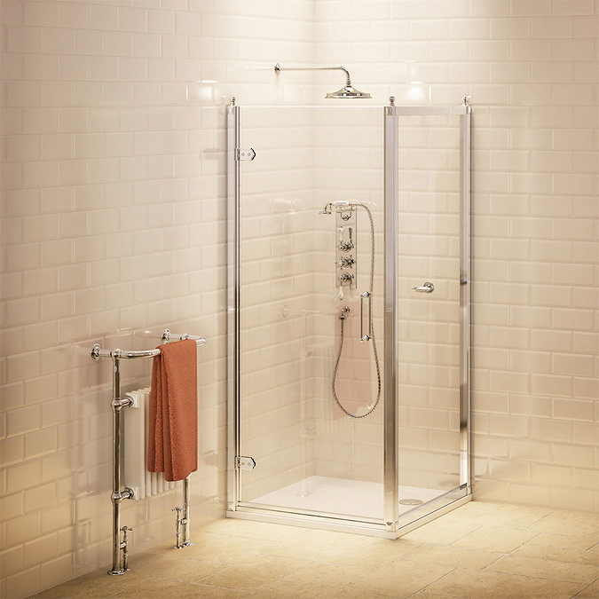 Burlington Traditional Hinged Shower Door & Side Panel Large Image