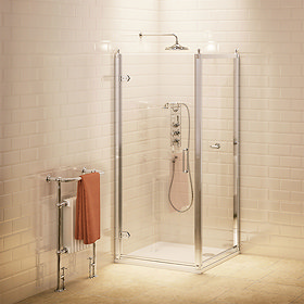 Burlington Traditional Hinged Shower Door & Side Panel Large Image