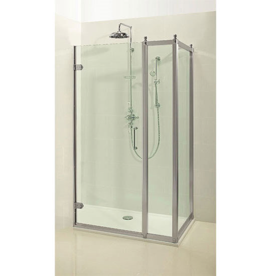Burlington Traditional Hinged Shower Door with Inline Panel & Side Panel Profile Large Image