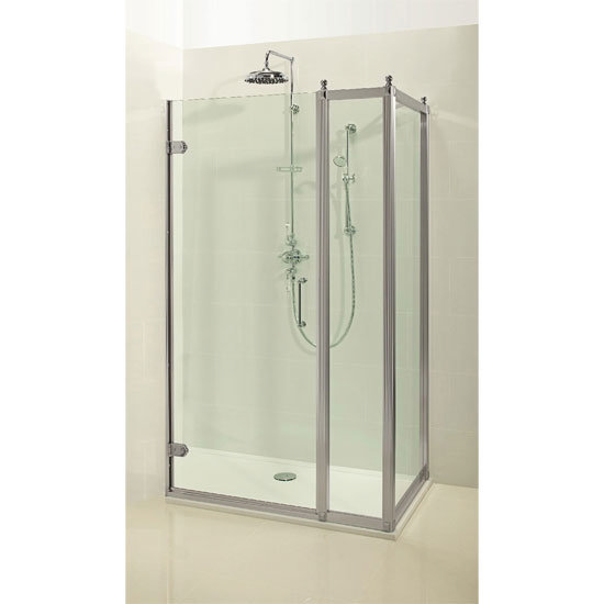 Burlington Traditional Hinged Shower Door with Inline Panel & Side Panel Large Image