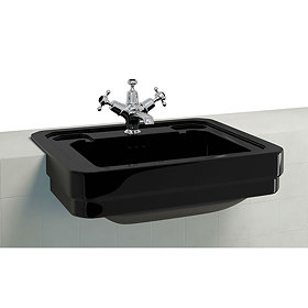 Burlington Jet Black 58cm Semi-Recessed Basin Large Image