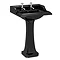 Burlington Jet Black Classic 65cm Basin with Classic Pedestal Large Image