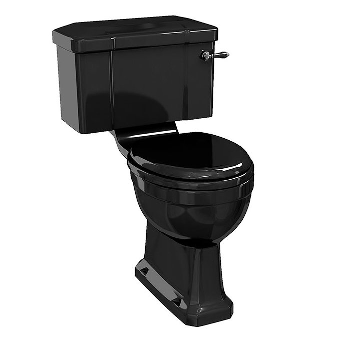 Burlington Jet Black Close Coupled WC with 520mm Lever Cistern Large Image