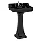 Burlington Jet Black Edwardian 56cm Basin with Standard Pedestal Large Image