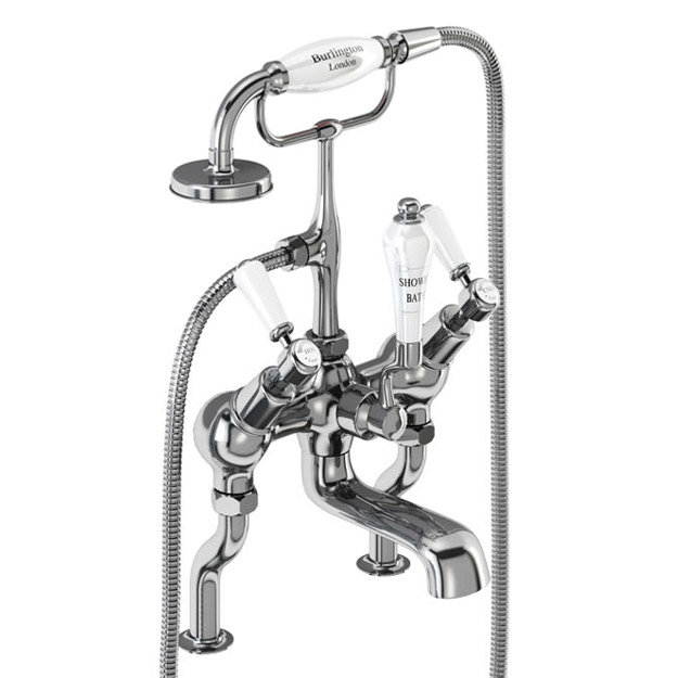 Burlington Kensington - Angled Deck Mounted Bath/Shower Mixer - KE19 Large Image