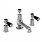 Burlington Kensington Black 3TH Basin Mixer with Pop-up Waste Large Image