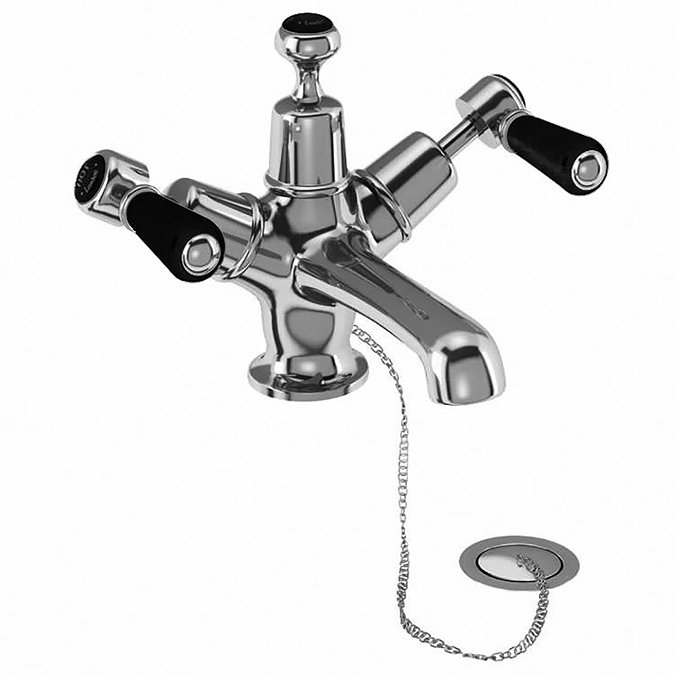 Burlington Kensington Black Basin Mixer with Plug & Chain Waste Large Image