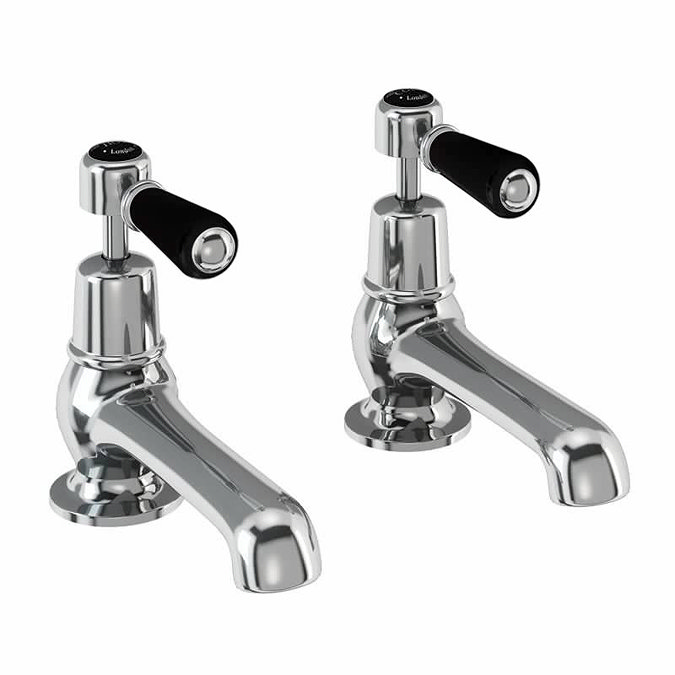 Burlington Kensington Black Basin Taps 5" Large Image