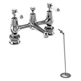 Burlington Kensington Regent 2 Tap Hole Bridge Basin Mixer w/ Plug & Chain - KER10 Large Image