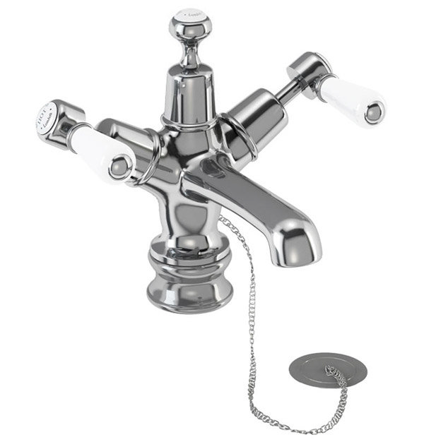 Burlington Kensington Regent - Chrome Basin Mixer Tap with Plug & Chain - KER5 Large Image