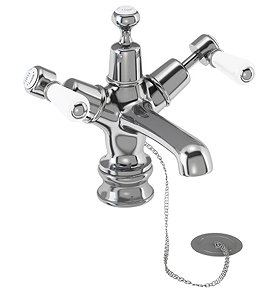 Burlington Kensington Regent - Chrome Basin Mixer Tap with Plug & Chain - KER5 Large Image