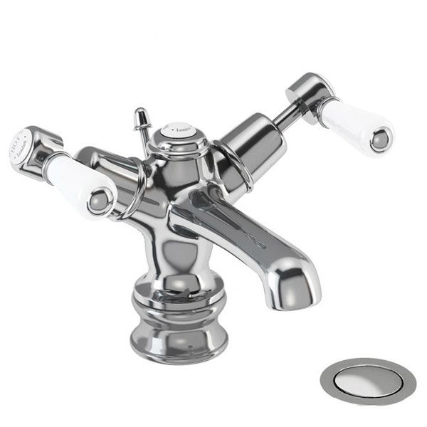 Burlington Kensington Regent - Chrome Basin Mixer with Pop Up Waste - KER4 Profile Large Image