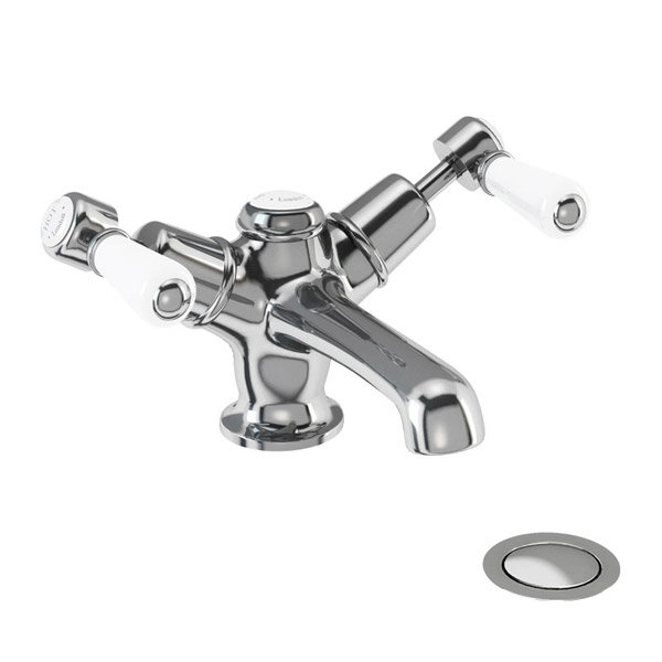 Burlington Kensington - Chrome Basin Mixer with Click-Clack Waste - KE6 Profile Large Image