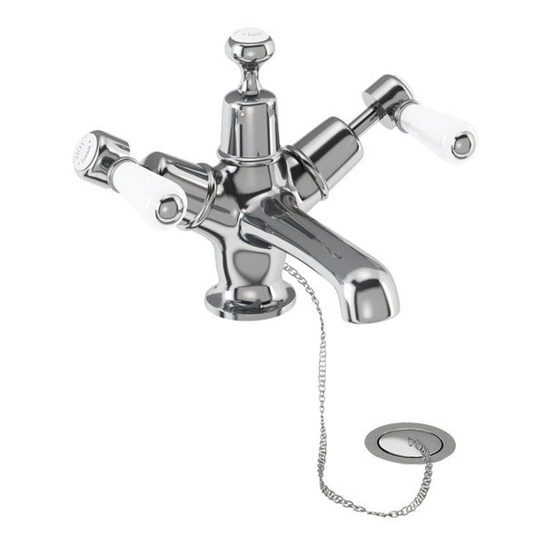 Burlington Kensington - Chrome Basin Mixer Tap with Plug & Chain - KE5 Large Image