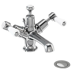 Burlington Kensington - Chrome Basin Mixer Tap with Pop Up Waste - KE4 Large Image