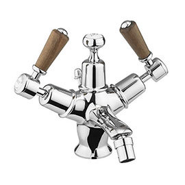 Burlington Kensington Walnut Bidet Mixer with Pop-up Waste Medium Image