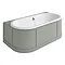 Burlington London 1800mm Back to Wall Bath with Curved Surround & Waste - Dark Olive Large Image