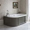 Burlington London 1800mm Back to Wall Bath with Curved Surround & Waste - Sand Profile Large Image