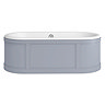 Burlington London 1800mm Bath with Curved Surround & Waste - Classic Grey  Profile Large Image