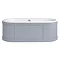 Burlington London 1800mm Bath with Curved Surround & Waste - Classic Grey Profile Large Image