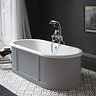 Burlington London 1800mm Bath with Curved Surround & Waste - Classic Grey Large Image