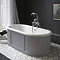 Burlington London 1800mm Bath with Curved Surround & Waste - Classic Grey Large Image
