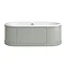 Burlington London 1800mm Bath with Curved Surround & Waste - Dark Olive Large Image