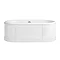 Burlington London 1800mm Bath with Curved Surround & Waste - Matt White Large Image