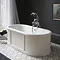 Burlington London 1800mm Bath with Curved Surround & Waste - Sand Profile Large Image