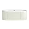 Burlington London 1800mm Bath with Curved Surround & Waste - Sand Large Image