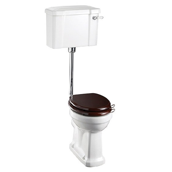 Burlington Low Level WC - 51cm White Ceramic Cistern Lever Flush Large Image