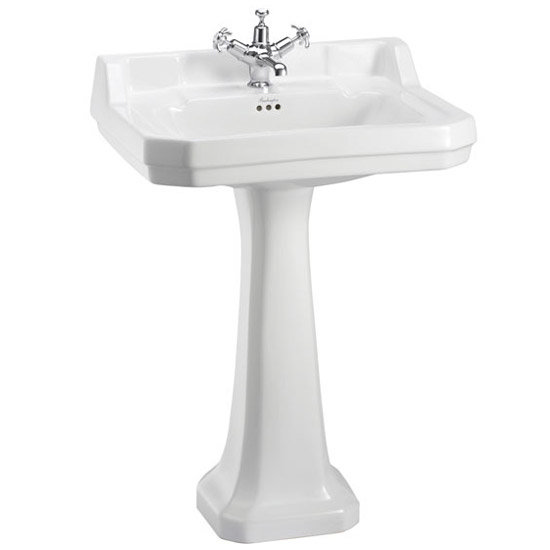 Burlington Low Level WC w/ Edwardian Large Basin & Pedestal - Various Tap Hole Options Feature Large