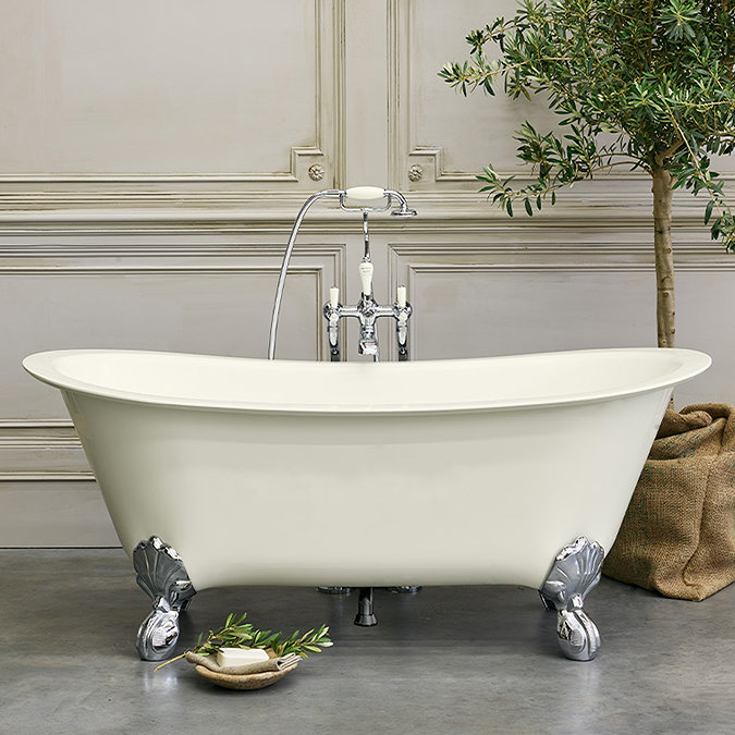 Burlington Medici Batello 1690 Grande Bath with Chrome Feet Large Image