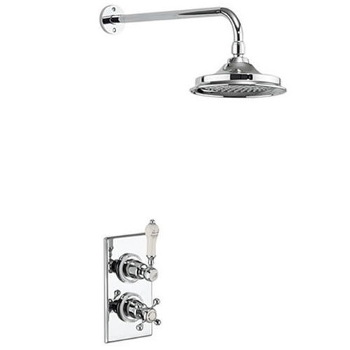 Burlington Medici Trent Thermostatic Concealed Single Outlet Shower Valve with Fixed Head Large Imag