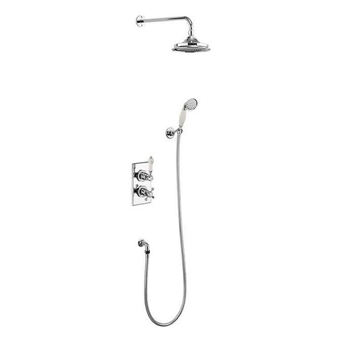 Burlington Medici Trent Thermostatic Concealed Two Outlet Diverter Shower Valve, Hose & Handset with