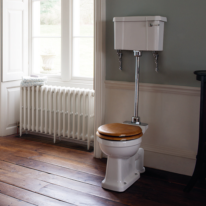 Burlington Medium Level Toilet - White Ceramic Profile Large Image