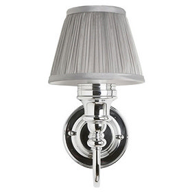 Burlington Ornate Light with Chrome Base and Chiffon Silver Shade - BL25 Large Image