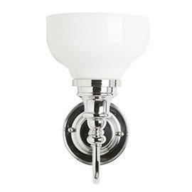 Burlington Ornate Light with Chrome Base and Cup Frosted Glass Shade - BL21 Medium Image