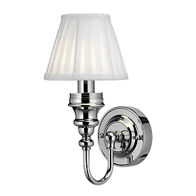 Burlington Ornate Light with Chrome Base and Fine Pleated Shade in White