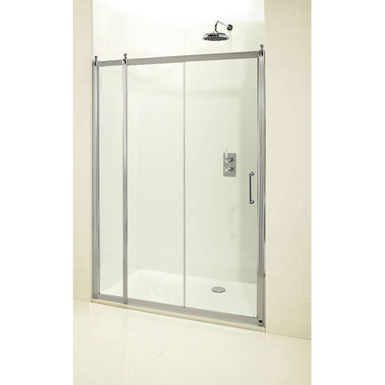 Burlington Traditional Recessed Sliding Shower Door with Inline Panel Profile Large Image