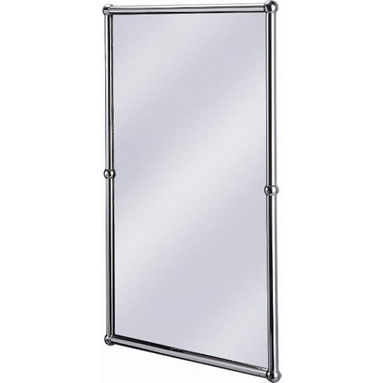 Burlington Rectangular Mirror with Shelf in Chrome Frame - A12-CHR Large Image