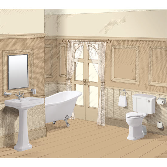 Burlington Traditional Regal 5 Piece Bathroom Suite Large Image