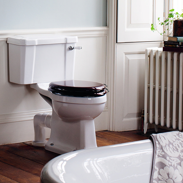 Burlington Regal Slimline Close Coupled Traditional Toilet - Ceramic Lever Flush Profile Large Image