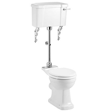 Burlington Regal Medium Level Toilet - White Ceramic Profile Large Image