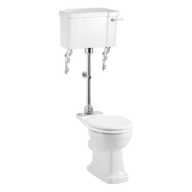 Burlington Rimless Medium Level WC with 520mm Lever Cistern Large Image